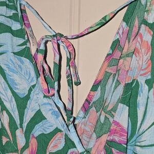 Terra & Sky Green and Pink Floral Dress